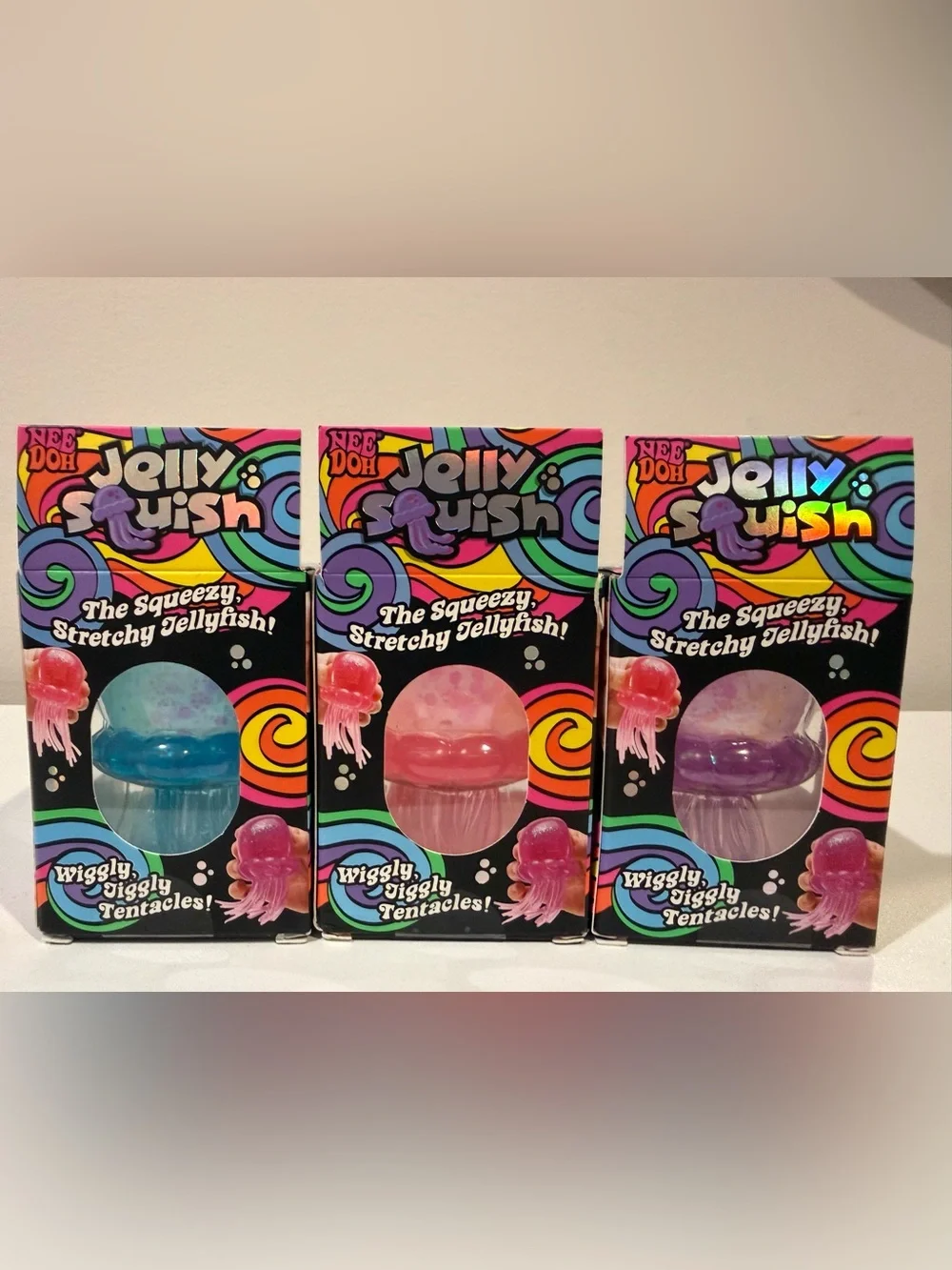 🪼Nee Doh JELLY SQUISH Jellyfish Squishy Toy trio AUTHENTIC 🔥